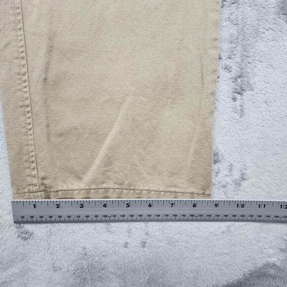 Vintage Woolrich Pants Mens 34/30* Tan Khaki Flat Front Straight Cotton Casual - Picture 12 of 13